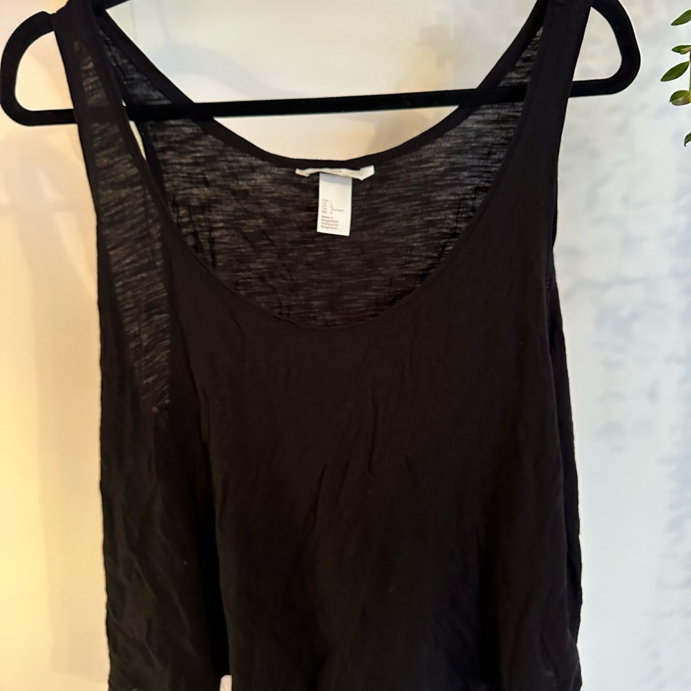 H&M Black Tank Top with Scoop Neckline